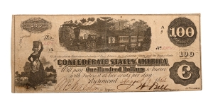 Confederate States of America, One Hundred Dollars T40.