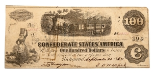 Confederate States of America, One Hundred Dollars T40.