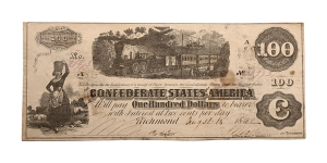 Confederate States of America, One Hundred Dollars T40.