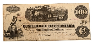 Confederate States of America, One Hundred Dollars T40.