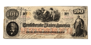 Confederate States of America, One Hundred Dollars T41.
