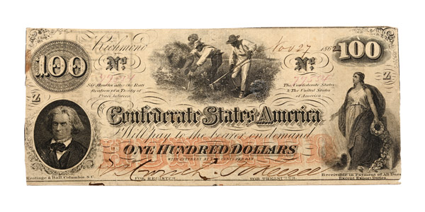 Confederate States of America, One Hundred Dollars T41.
