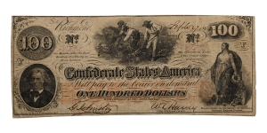 Confederate States of America, One Hundred Dollars T41.
