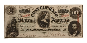 Confederate States of America, One Hundred Dollars T56.