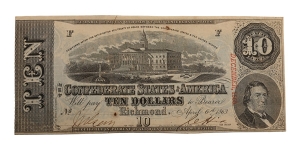 Confederate States of America, Ten Dollars T59.