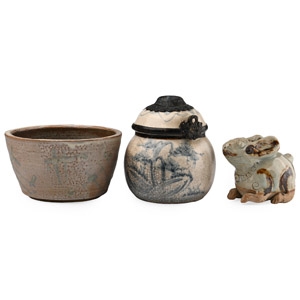 Chinese Glazed Ceramic Group