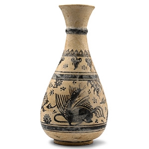 Chinese Glazed Vase with Ornamental Fish