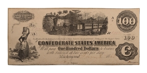 Confederate States of America, One Hundred Dollars T40.