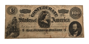 Confederate States of America, One Hundred Dollars T49.