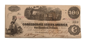 Confederate States of America, One Hundred Dollars T40.