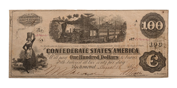 Confederate States of America, One Hundred Dollars T40.