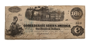 Confederate States of America, One Hundred Dollars T40.