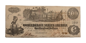Confederate States of America, One Hundred Dollars T39.