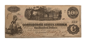 Confederate States of America, One Hundred Dollars T39.