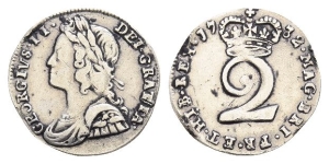 Great Britain. Hanover, George II AR Maundy Twopence.