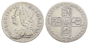 Great Britain. Hanover, George II AR Sixpence.
