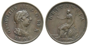 Great Britain. Hanover, George III CU Farthing.