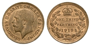 Great Britain. Windsor, George V AE Third Farthing.