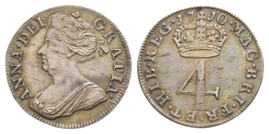 Great Britain. Stuart, Anne AR Maundy Fourpence.