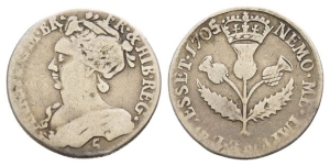 Scotland. Anne AR 5 Shillings.