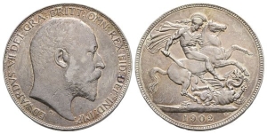 Great Britain. Saxe-Coburg-Gotha, Edward VII AR Crown.