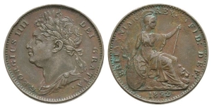 Great Britain. Hanover, George IV CU Farthing.