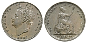 Great Britain. Hanover, George IV CU Farthing.