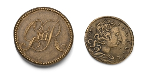 Group of Two [2] George III AE Coin Weights.