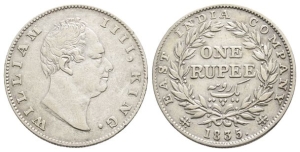 India, British. William IV AR Rupee.