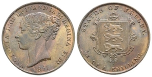 British Crown Dependencies, Jersey. Victoria CU 1/13 Shilling.