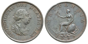 Great Britain. Hanover, George III CU Halfpenny.