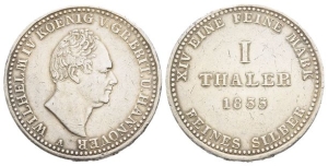 German States. Hannover (Kingdom), Wilhelm IV AR Thaler.