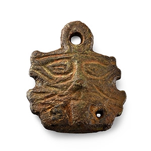 Anglo-Scandinavian Viking Bronze Cat-Faced Stirrup Apex Mount