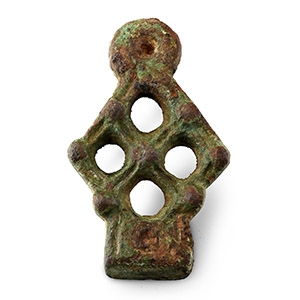 Anglo-Scandinavian Viking Bronze Lozenge-Shaped Stirrup Apex Mount