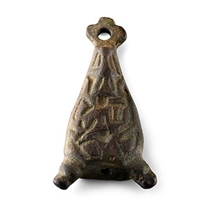 Anglo-Scandinavian Viking Bronze Interlaced Beast Stirrup Apex Mount