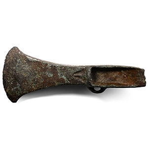 Large British Bronze Age Looped Palstave Axehead