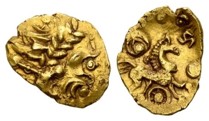 Celtic Britannia. Eastern North Thames Region AV Quarter Stater.