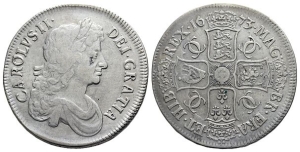 England. Stuart, Charles II AR Crown.