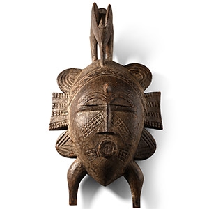 African Wooden Ceremonial Face Mask