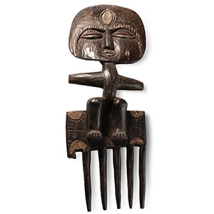 African Wooden Comb Fertility Figure