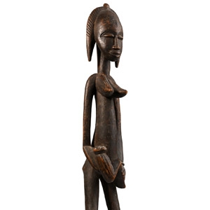 African Wooden Mother with Child Fertility Figure