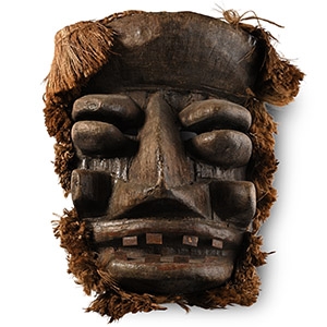 African Wooden Cermonial Face Mask