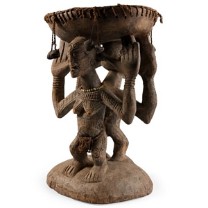 African Wooden Ceremonial Tribal Stool