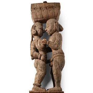 Indian Erotic Wood Carving