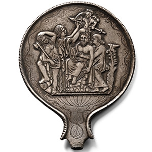 Renaissance Silver Mirror with Mythological Scene