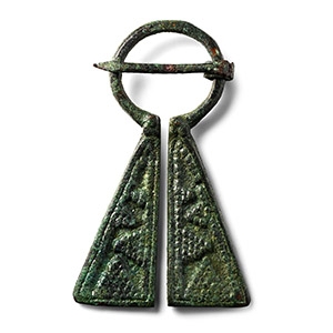 Viking Inspired Bronze Omega Brooch