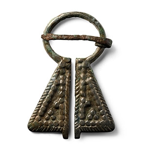 Viking Inspired Bronze Omega Brooch