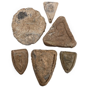 Medieval Lead Heraldic Trade Weight Group