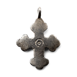 Post Medieval Coptic Silvered Cross Pendant