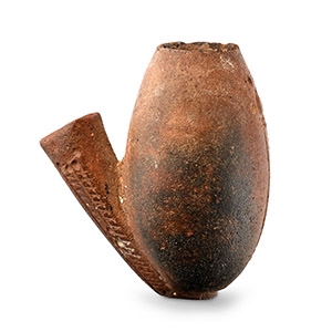 North American Decorated Clay Smoking Pipe Bowl